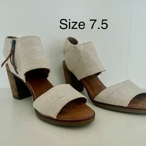 Toms Cream Open-Toe Heeled Sandals